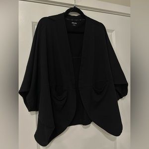 ZELOS Short Sleeve Black Open Cardigan Blazer Size Large